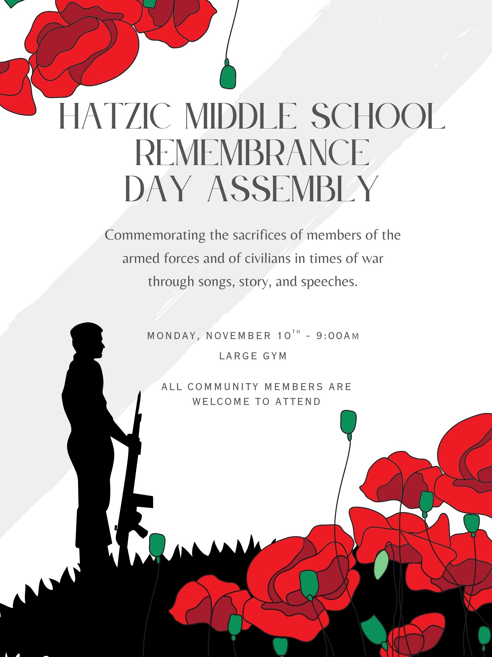 Remembrance Day Assembly - November 10 @ 9am